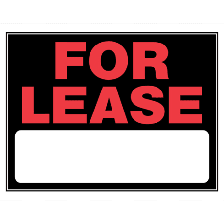 Hillman Black & Red For Lease Sign, 15 x 19 in.