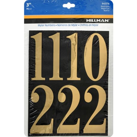 Hillman 3-In. Adhesive Black & Gold House Number Kit