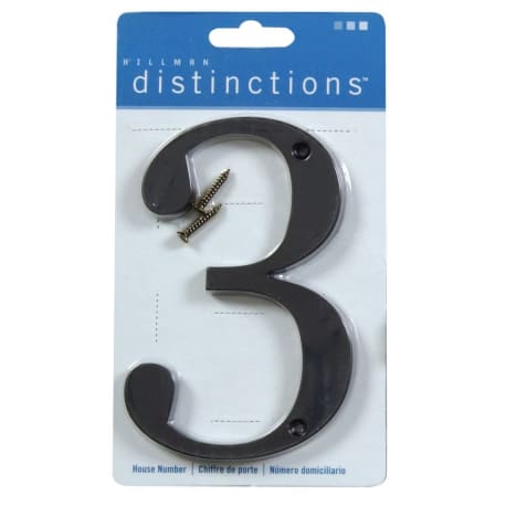 Hillman Distinctions 4-In. Flush Mount Black House Number 3