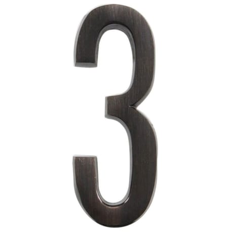 Hillman Distinctions 4-In. Adhesive Bronze House Number 3