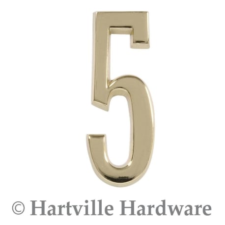 Hillman Distinctions 4-In. Adhesive Brass House Number 5