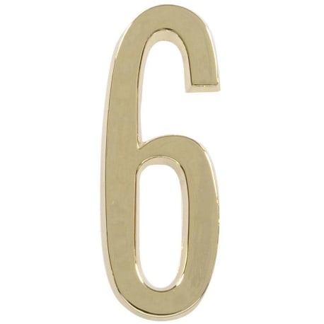 Hillman Distinctions 4-In. Adhesive Brass House Number 6