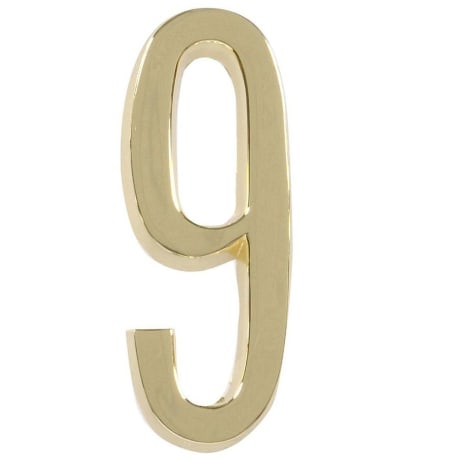 Hillman Distinctions 4-In. Adhesive Brass House Number 9