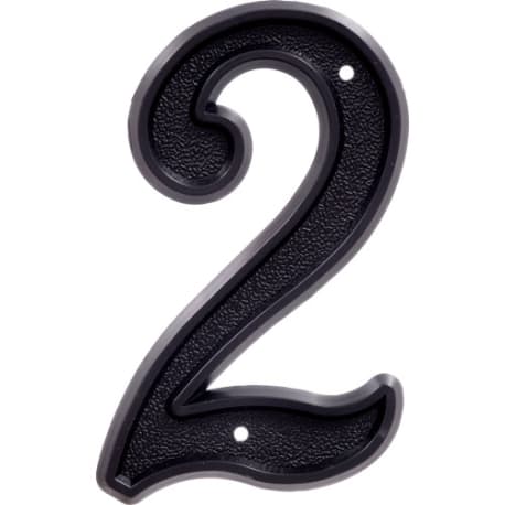 Hillman 5.5 in. Matte Black Plastic House Number 2