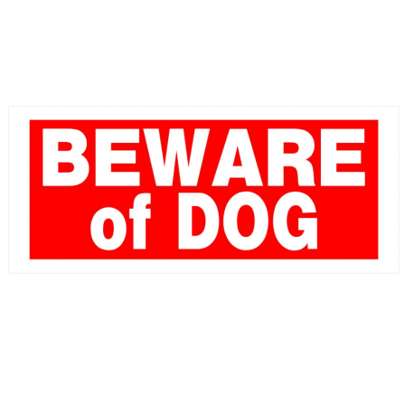 Hillman Red & White Plastic Beware Of Dog Sign, 6 in. x 14 in.