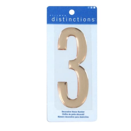 Hillman 4-In. Gold Decorative Self-Adhesive Domed House Number 3