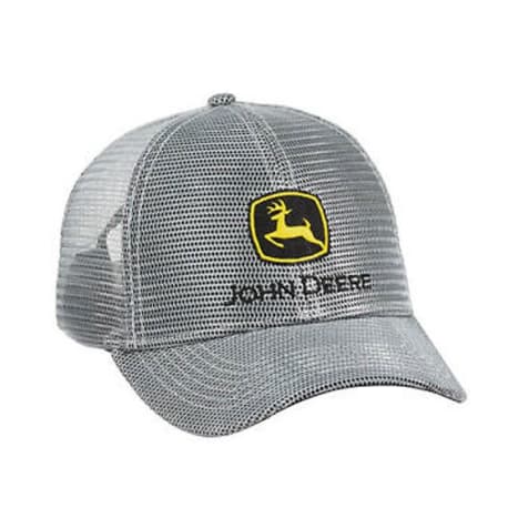 John Deere Gray Mesh Overlay Cap