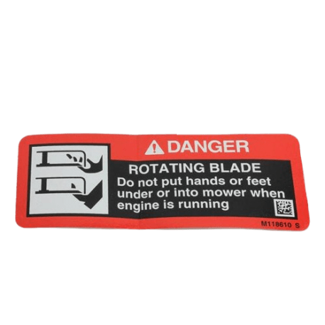 John Deere M118610 Safety Sign