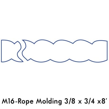 3/8 in. x 3/4 in. x 8 ft. Poplar Rope Mold