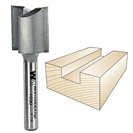 Whiteside Straight Bit, 1/4 in. SH x 3/4 in. CD x 3/4 in. CL