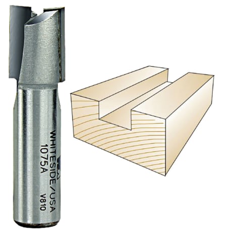 Whiteside Straight Plywood Bit, 1/2 in. SH x 19/32 in. CD x 3/4 in. CL