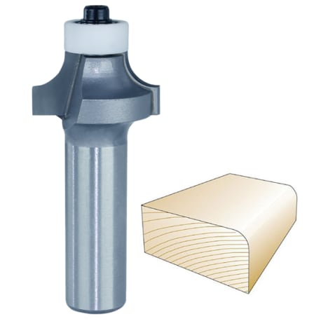 Whiteside Roundover Bit w/Non-Marring Bearing, 1/2 in. SH x 1/4 in. R