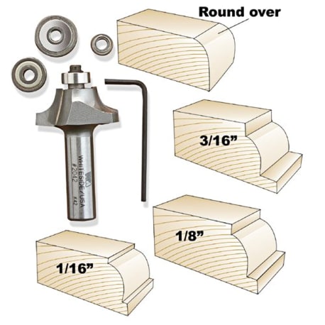 Whiteside Multi-Beading Bit Set, 1/2 in. SH x 1/4 in. R