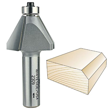 Whiteside 30 deg. Edge Bevel Bit, 1/2 in. SH x 7/8 in. CL x 3/4 in. CH