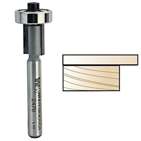 Whiteside Overhang Trim Bit, 1/4 in. SH x 3/8 in. CD x 1/2 in. CL