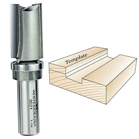 Whiteside Template Bit, 1/2 in. SH x 3/4 in. CD x 1-1/4 in. CL