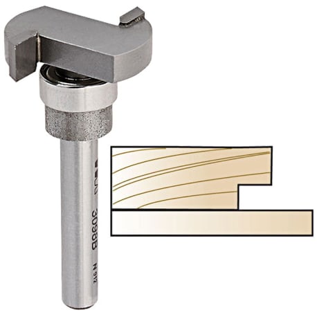 Whiteside Slot & Undercut Bit w/Bearing, 1/4 in. SH x 1 in. LD x 1/4 in. CL