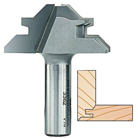 Whiteside 45 deg. Lock Miter Bit, 1/2 in. SH x 2 in. LD