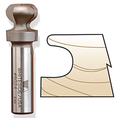 Whiteside European Style Drawer Pull Bit, 1/2 in. SH x 1/4 in. R