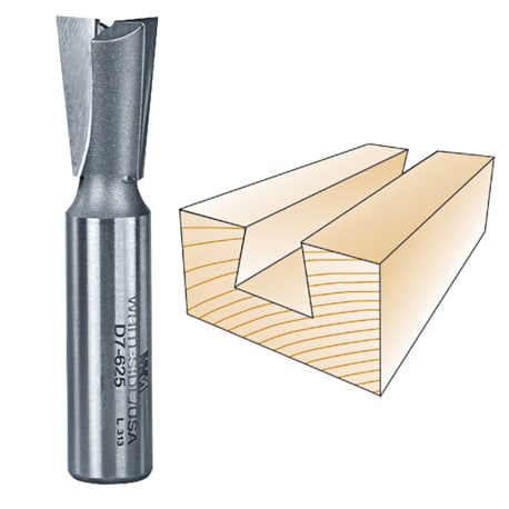 Whiteside Dovetail Bit, 1/2 in. SH x 5/8 in. LD x 7 deg.