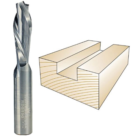 Whiteside Spiral Downcut Bit, 1/2 in. SH x 1/2 in. CD x 1-1/2 in. CL