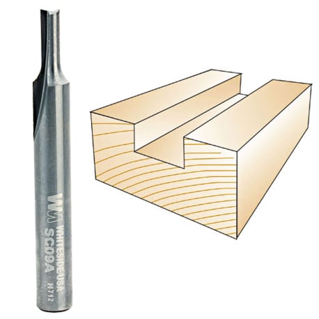 Whiteside Solid Carbide Straight Bit, 1/4 in. SH x 1/8 in. CD x 3/8 in. CL