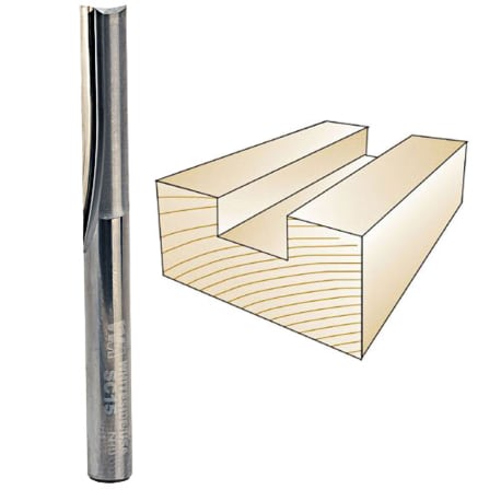 Whiteside Solid Carbide Straight Bit, 1/4 in. SH x 1/4 in. CD x 1 in. CL