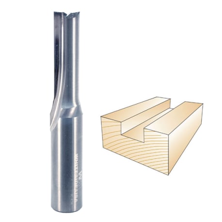 Whiteside Solid Carbide Straight Bit, 1/2 in. SH x 3/8 in. CD x 1-1/4 in. CL