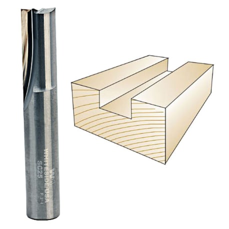 Whiteside Solid Carbide Straight Bit, 1/2 in. SH x 1/2 in. CD x 1 in. CL