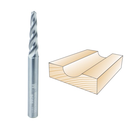 Whiteside Conical Tapered CNC Router Bit 1/16 in. D x 1/32 in. R