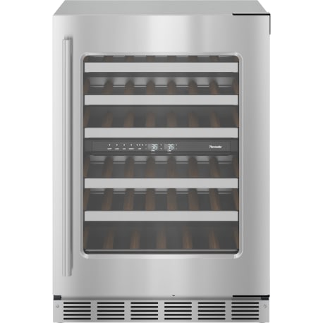 Thermador Freedom®, Under Counter Wine Cooler with Glass Door, 24'' Masterpiece®, Stainless Steel, Right Hinge