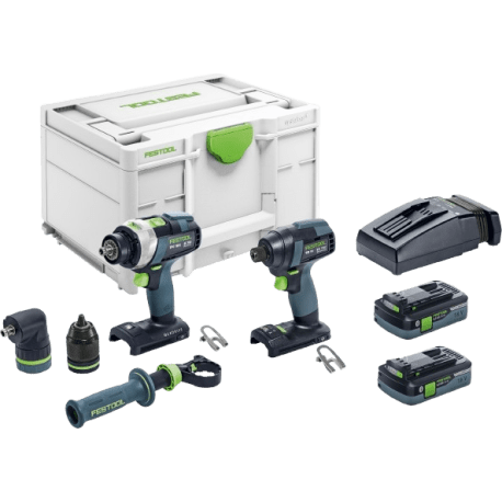 Festool 577616 TID 18 Impact Driver + TPC 18 QUADRIVE Hammer Drill Set