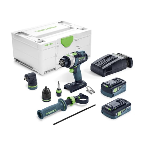 Festool 577626 QUADRIVE TPC 18/4 HPC 4.0 I-Set Cordless Hammer Drill