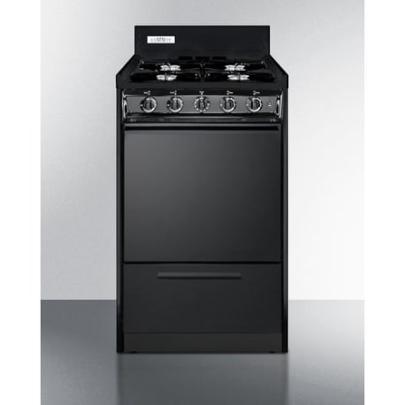 Summit 20" Wide Gas Range, Open Burners