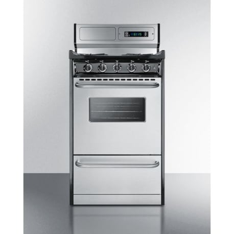 Summit 20" Wide Gas Range, Open Burners