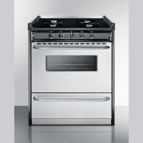 Summit 30" Wide Gas Range, Open Burners