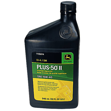 John Deere TY26674 Plus-50 II SAE 15W-40 Premium Engine Oil, Quart