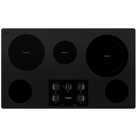 Whirlpool 36-inch Electric Ceramic Glass Cooktop with Two Dual Radiant Elements