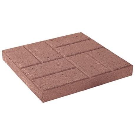 Oldcastle 10050370 Brick Embossed Patio Stone 16x16 Inch Red