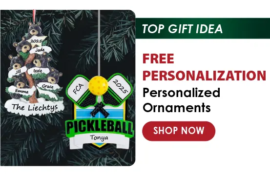 Search result page for personalized ornaments.