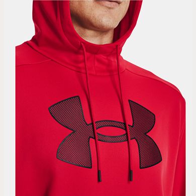 Under Armour Men's Medium Red & Black Fleece Big Logo Hoodie