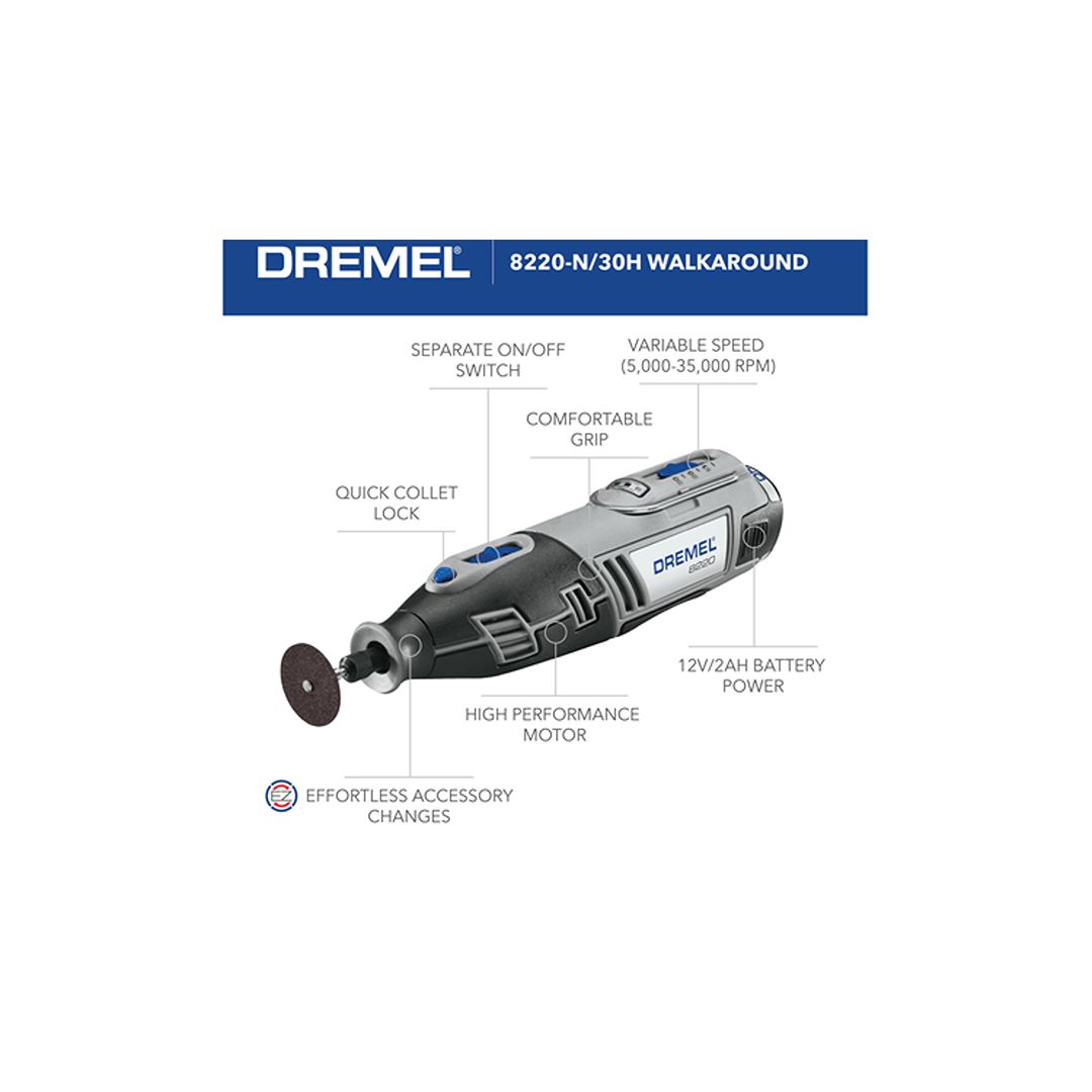 Dremel 8220 12V Max Lithium-Ion Cordless Rotary Tool Kit