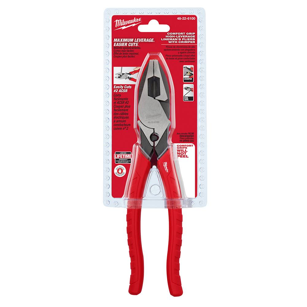 Milwaukee 9-in. Comfort Grip High Leverage Lineman's Pliers w/ Crimper