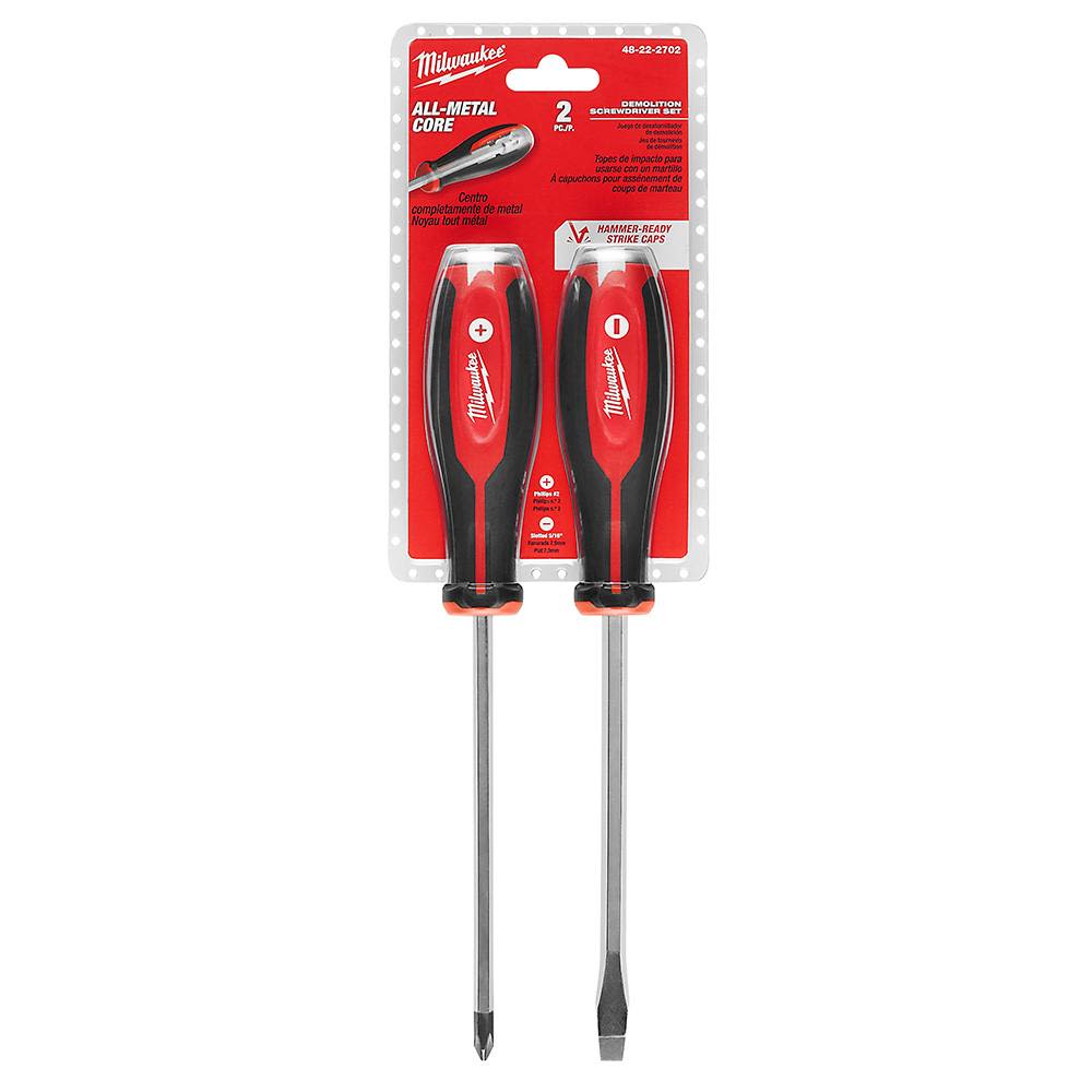 Milwaukee 2Piece Demolition Screwdriver Set With Steel Caps