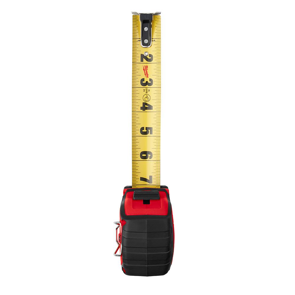 25 ft Red/Black Wide Blade Magnetic Tape Measure by Milwaukee at