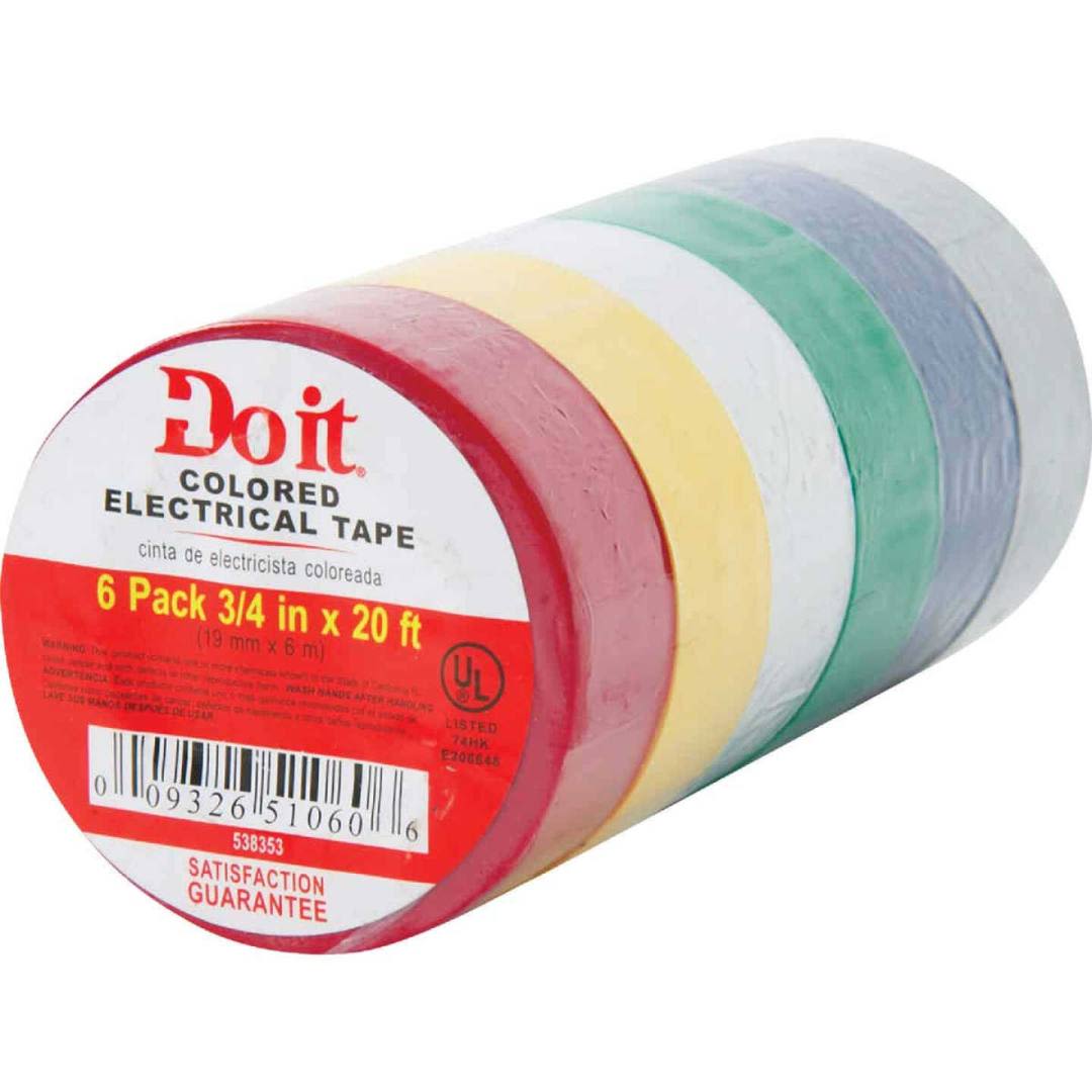 Do it 3/4 in.x20 ft. Gen. Purp. Asst. Electric Tape, 6 ct