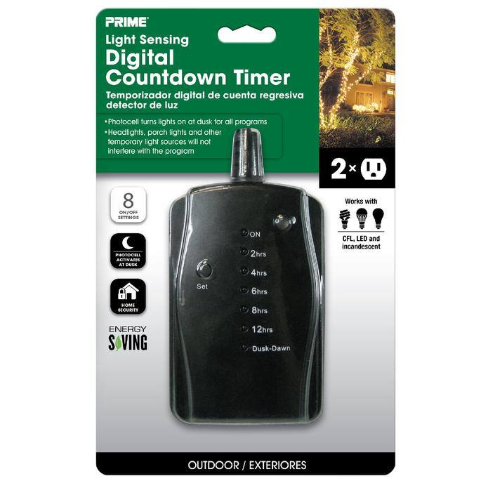 PRIME 15-Amps 120-volt 2-Outlet Plug-in Countdown Lighting Timer