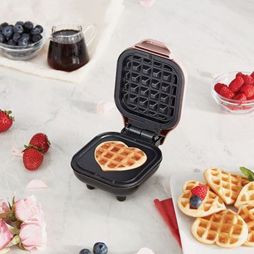 Rise by Dash Pink Mini Heart Waffle Maker, 4 in.