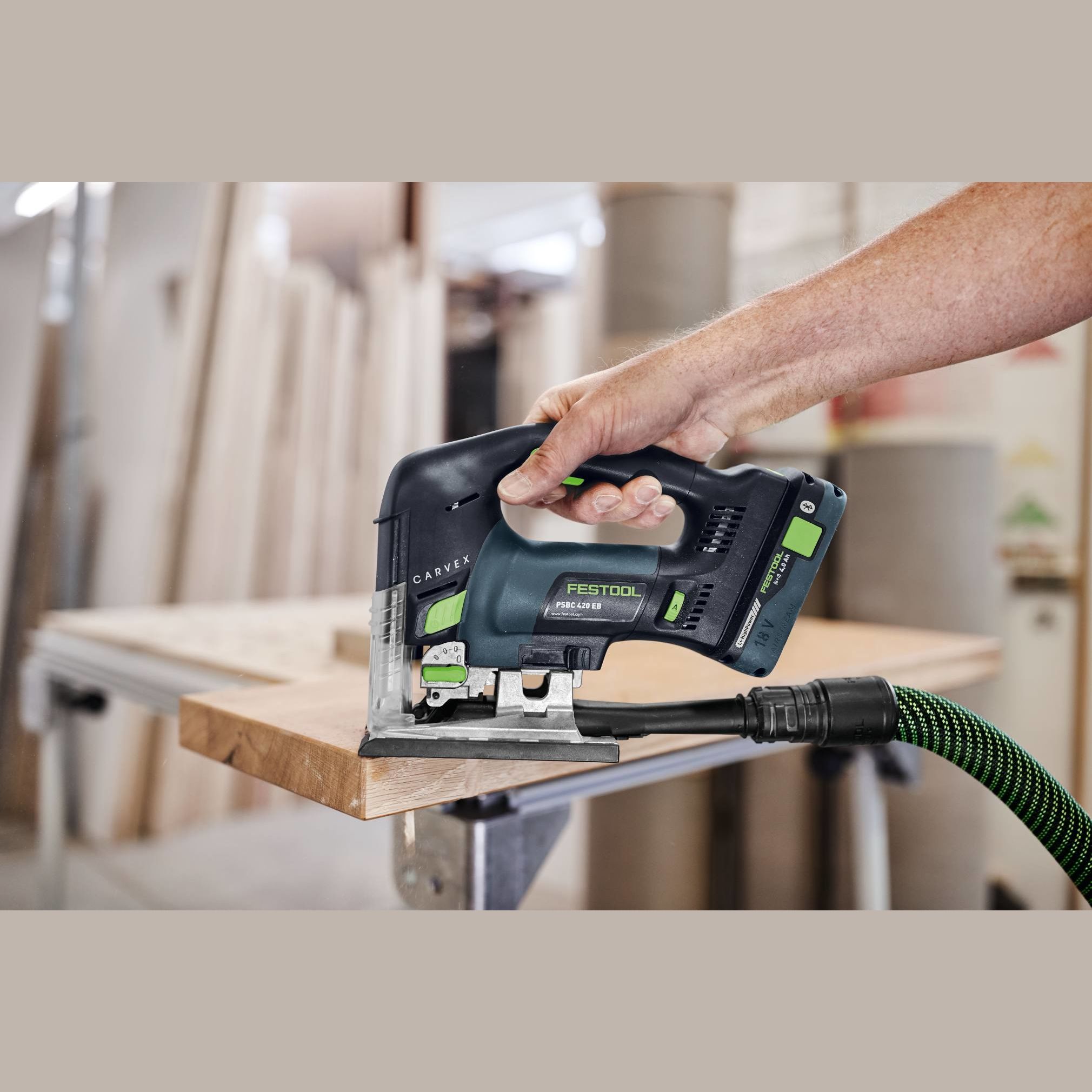 Festool 576535 PSBC 420 HPC 4.0 EBI-Plus Cordless D-Handle Carvex Jigsaw