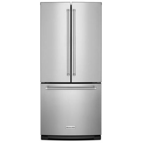 KitchenAid 20 cu. Ft. 30-Inch Width Standard Depth French Door Refrigerator with Interior Dispense